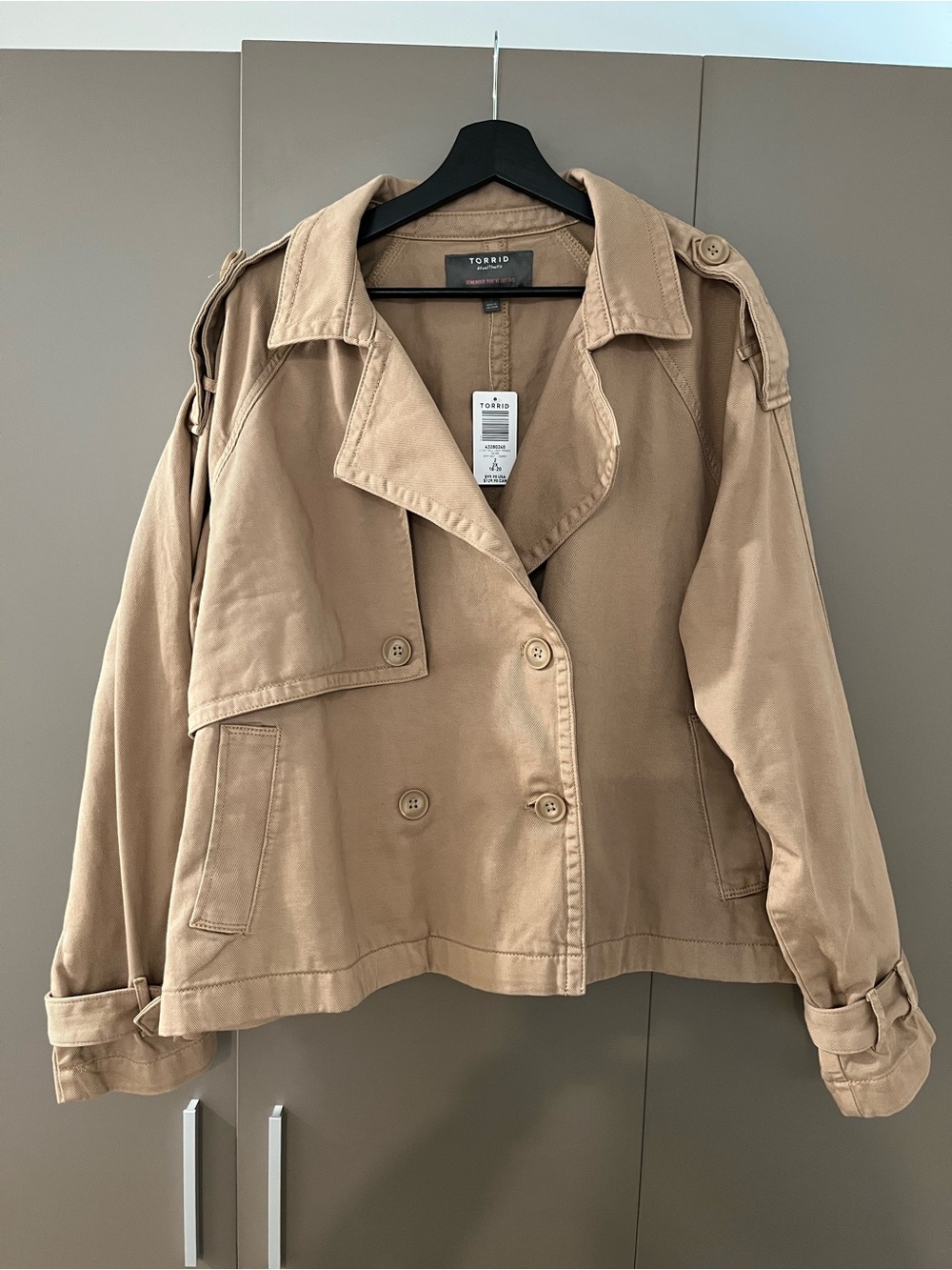 torrid Cropped Tan Trench Coat